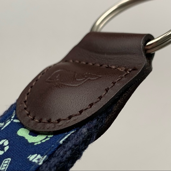 NIB Vineyard Vines Green Footprint Keychain Keyfob Mini Lanyard - Navy Blue - Picture 5 of 16